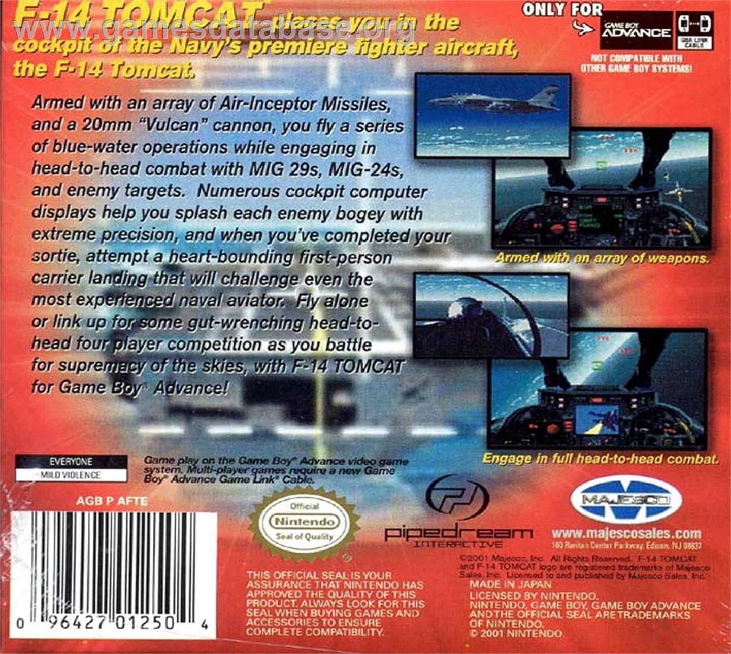 F-14 Tomcat - Nintendo Game Boy Advance - Artwork - Box Back
