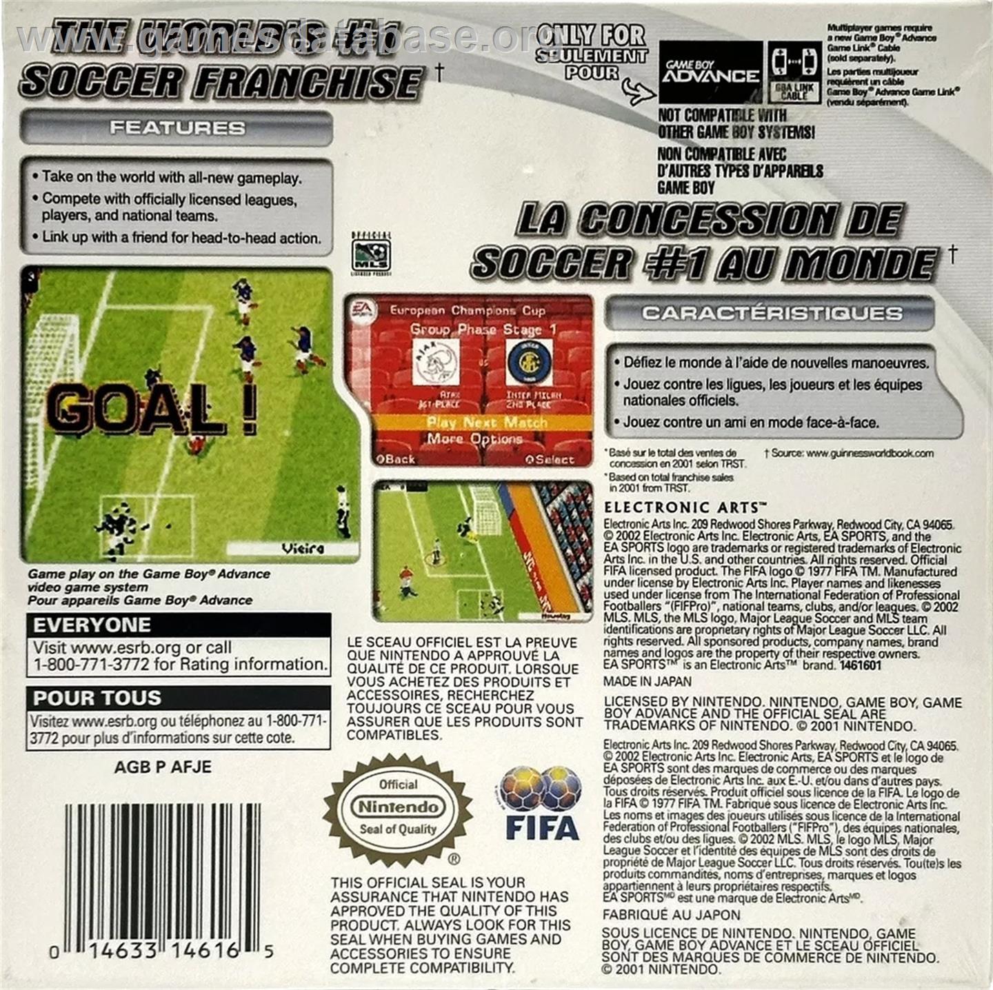FIFA 2003 - Nintendo Game Boy Advance - Artwork - Box Back
