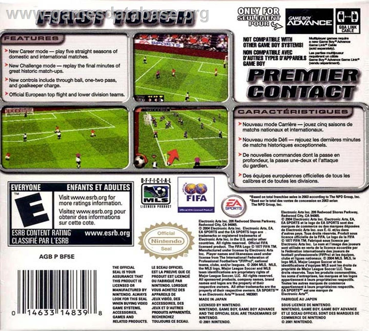 FIFA Football 2005 - Nintendo Game Boy Advance - Artwork - Box Back