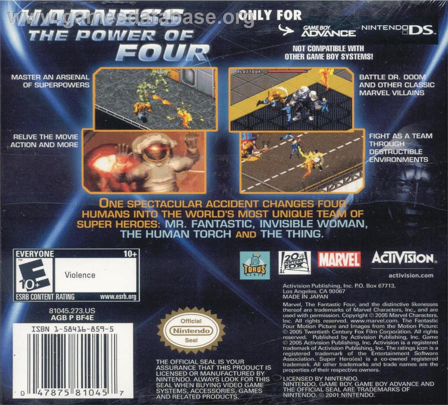 Fantastic 4 - Nintendo Game Boy Advance - Artwork - Box Back