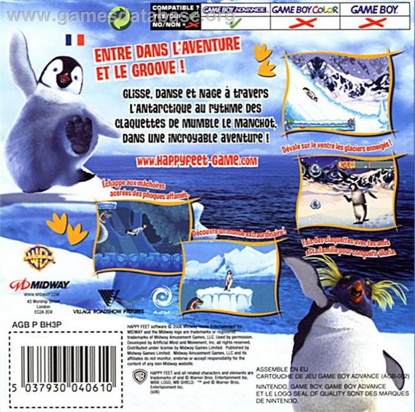 Happy Feet - Nintendo Game Boy Advance - Artwork - Box Back