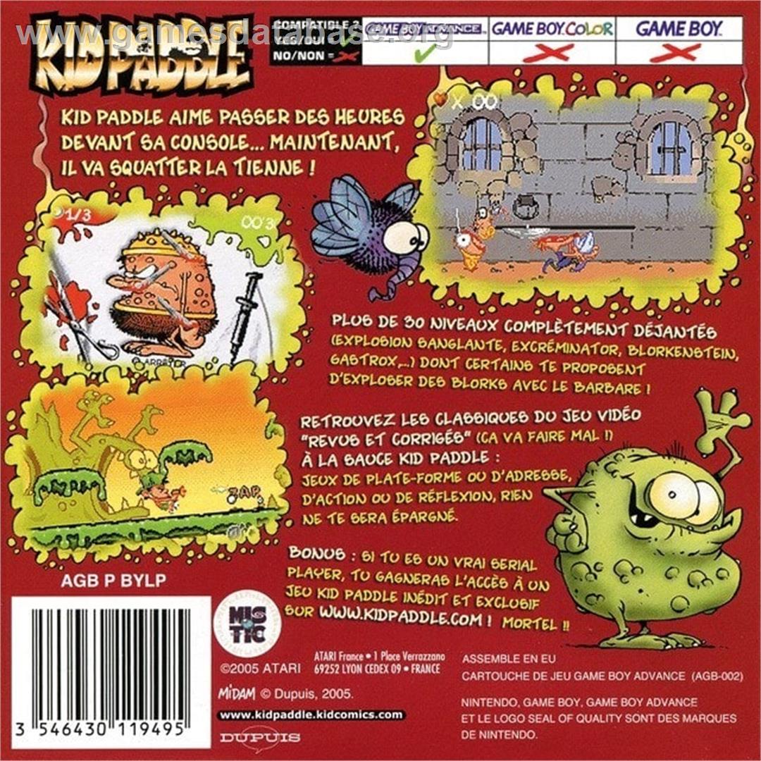 Kid Paddle - Nintendo Game Boy Advance - Artwork - Box Back