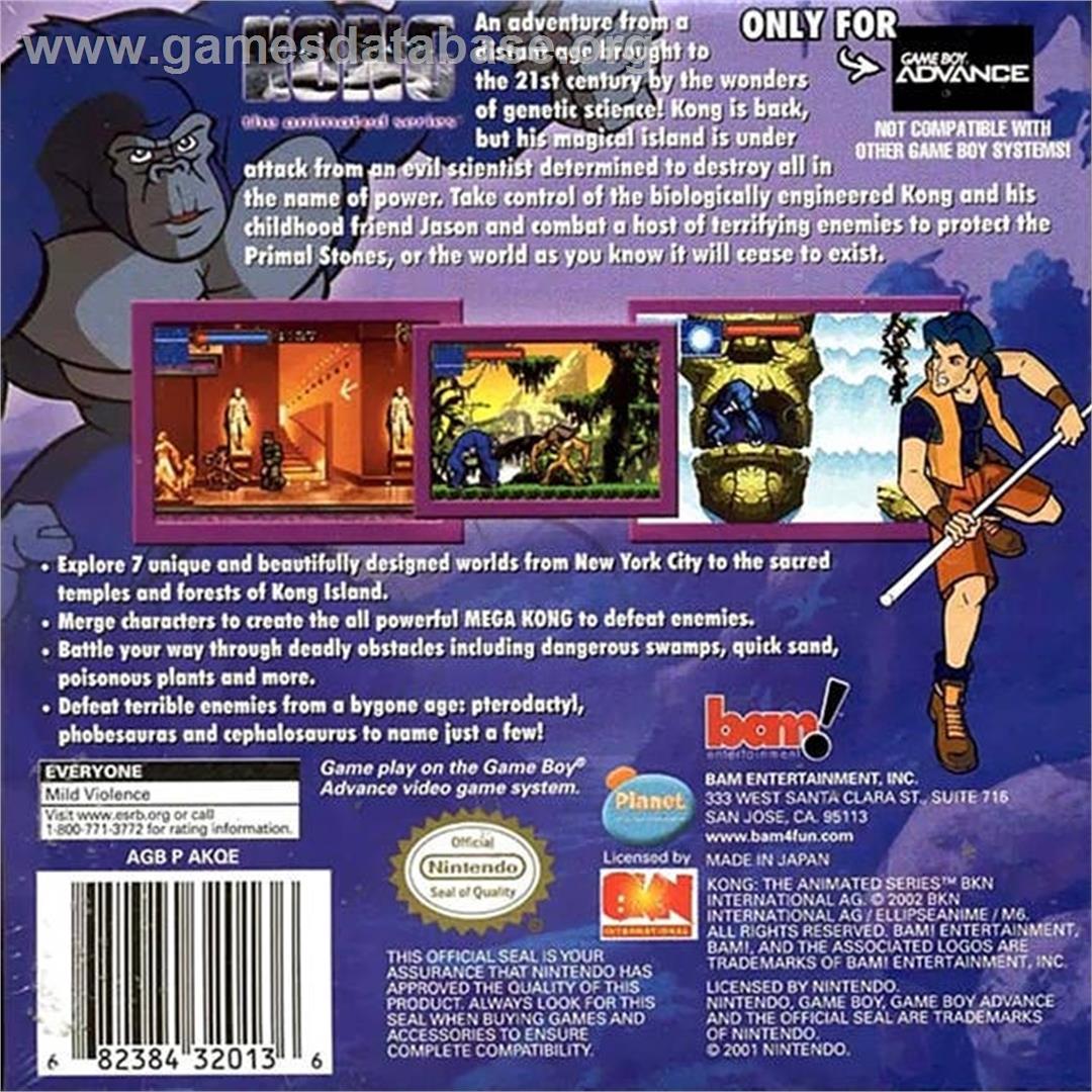 Kong - The Animated Series - Nintendo Game Boy Advance - Artwork - Box Back
