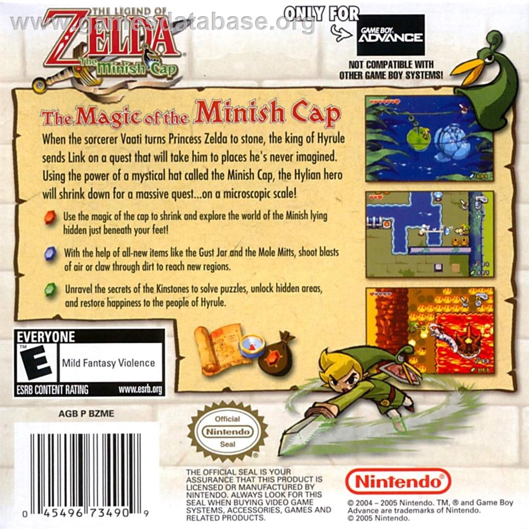 Legend Of Zelda - The Minish Cap, The - Nintendo Game Boy Advance - Artwork - Box Back