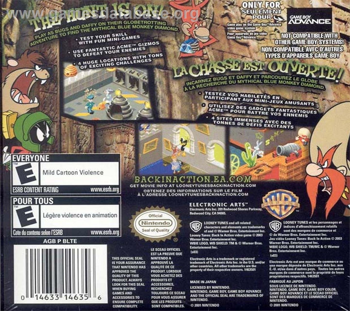 Looney Tunes - Back In Action - Nintendo Game Boy Advance - Artwork - Box Back
