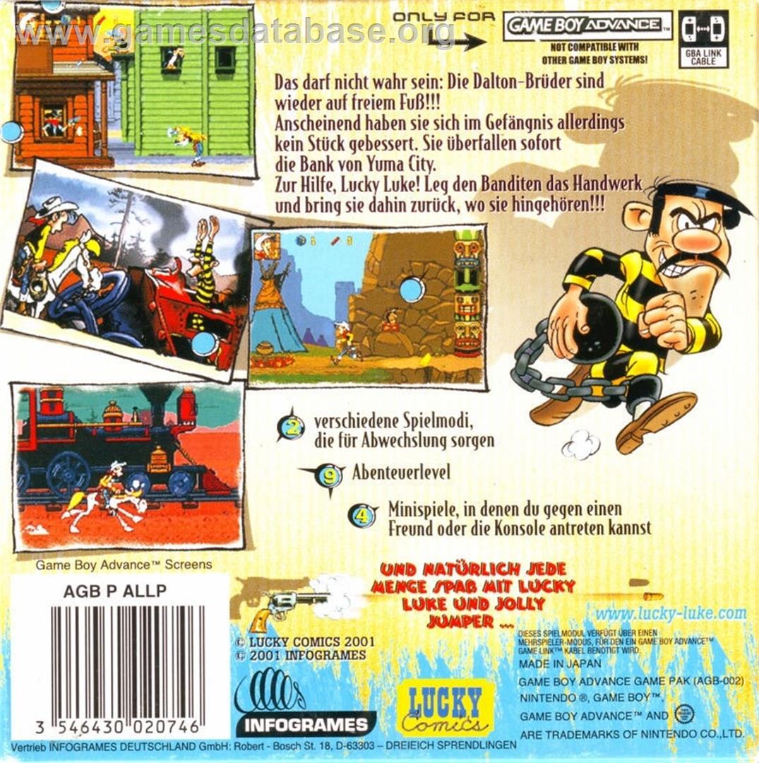 Lucky Luke: Wanted - Nintendo Game Boy Advance - Artwork - Box Back