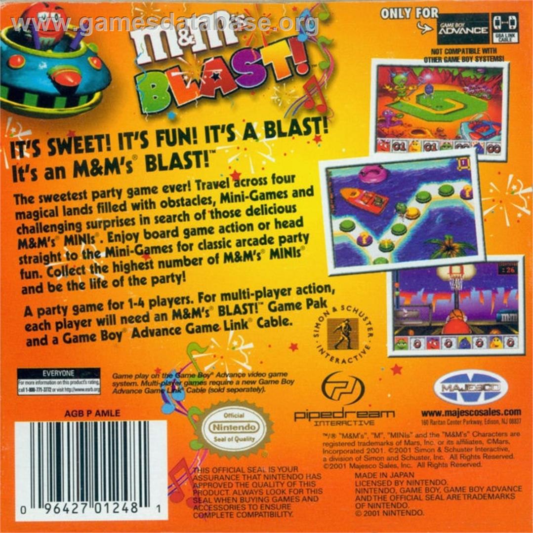 M And M's - Blast! - Nintendo Game Boy Advance - Artwork - Box Back
