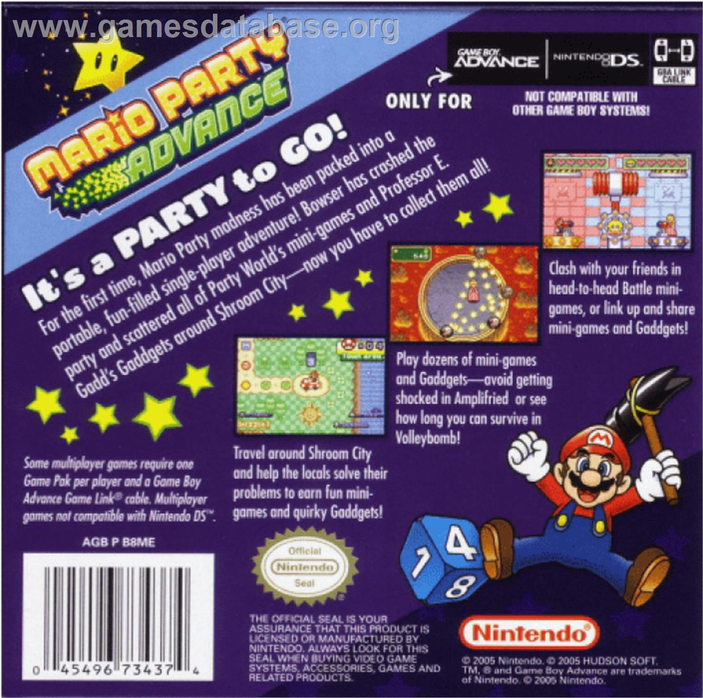 Mario Party Advance - Nintendo Game Boy Advance - Artwork - Box Back
