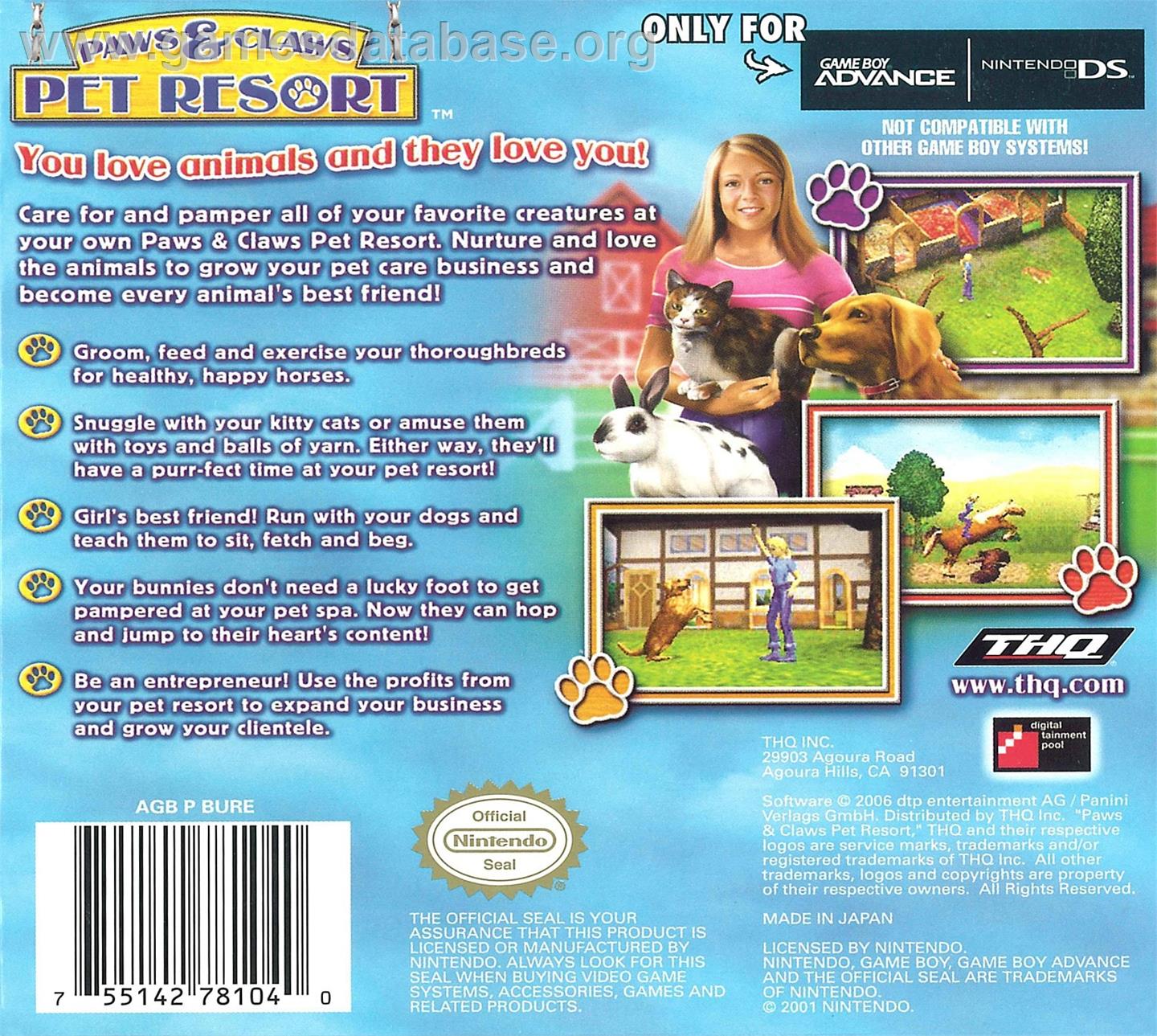 Meine Tierpension - Nintendo Game Boy Advance - Artwork - Box Back