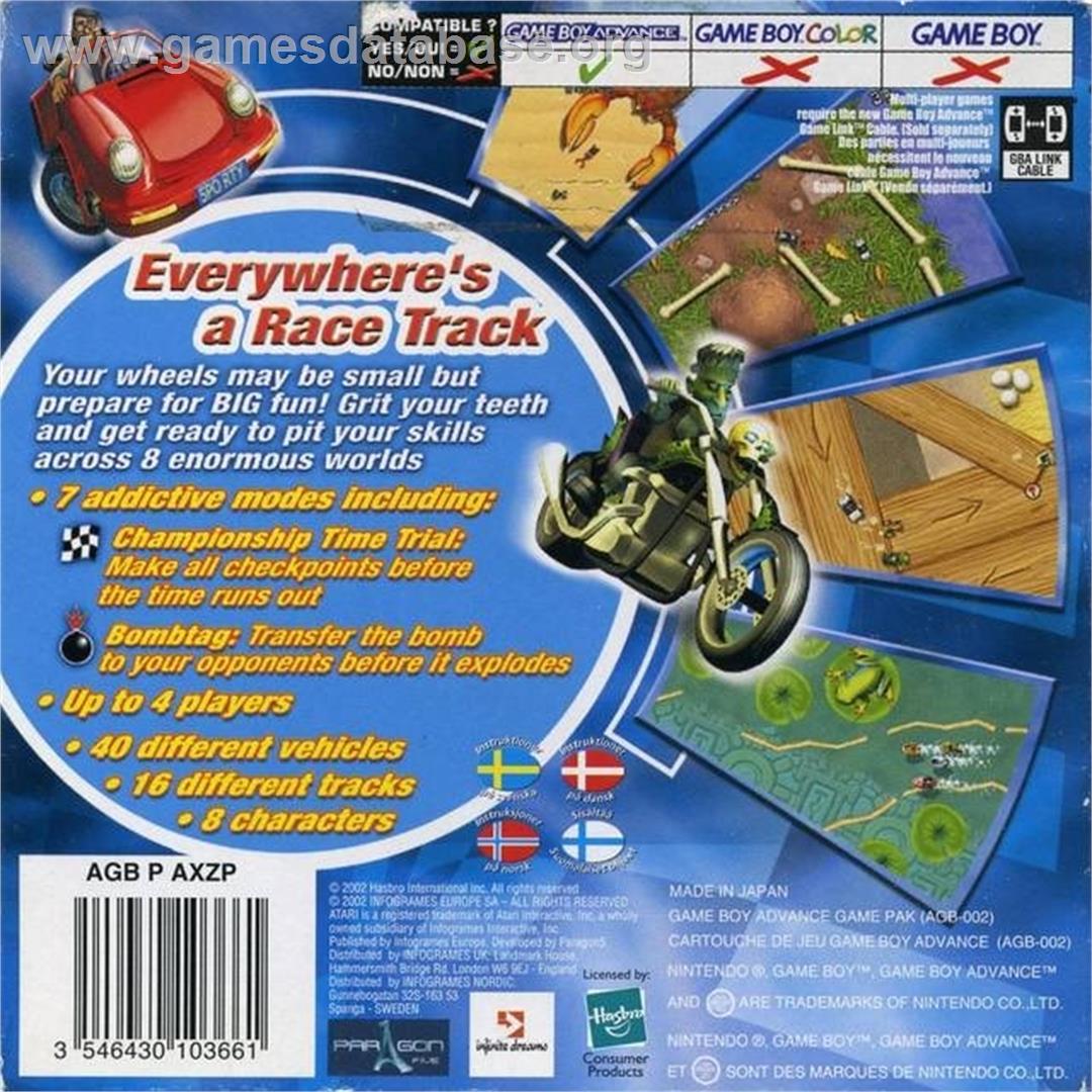 Micro Machines - Nintendo Game Boy Advance - Artwork - Box Back