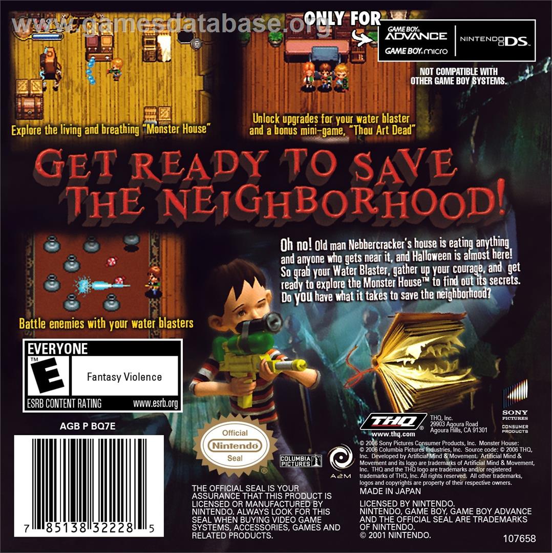 Monster House - Nintendo Game Boy Advance - Artwork - Box Back