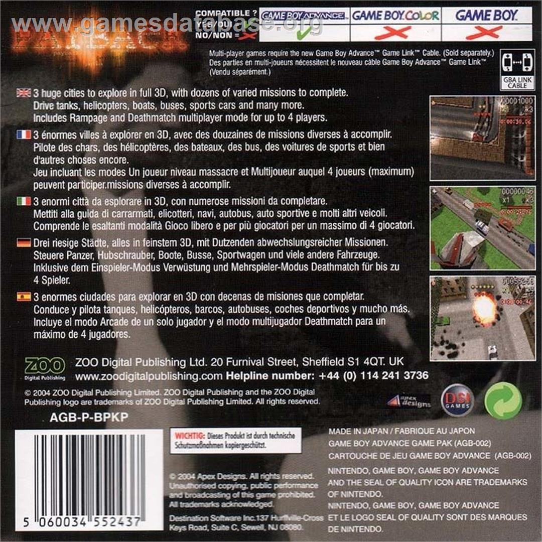 Payback - Nintendo Game Boy Advance - Artwork - Box Back