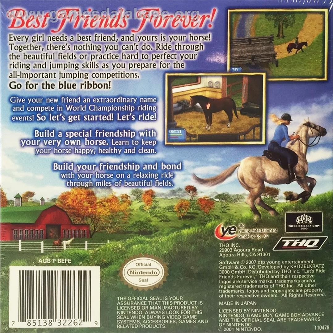 Pferd and Pony: Best Friends - Mein Pferd - Nintendo Game Boy Advance - Artwork - Box Back