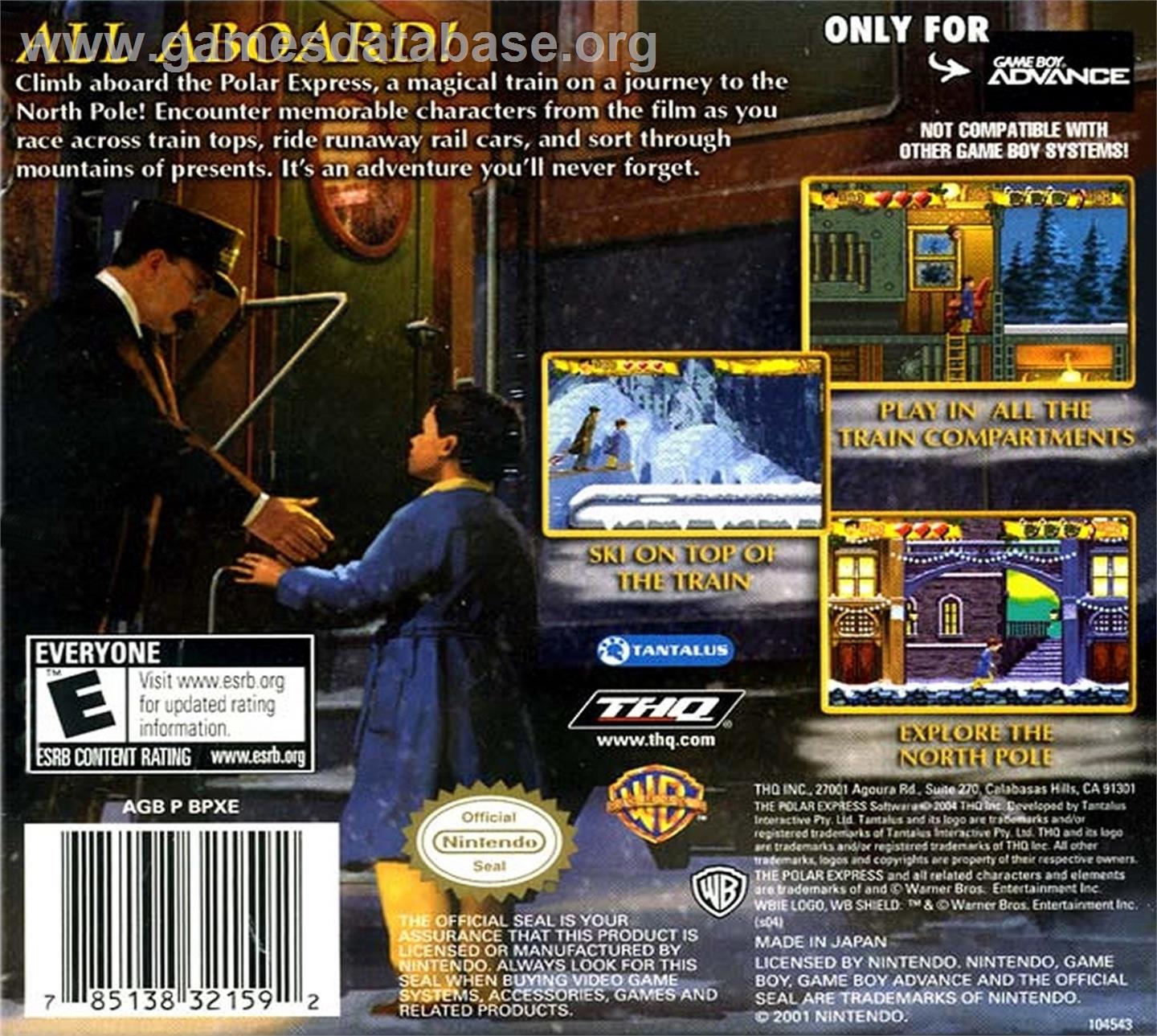 Polar Express, The - Nintendo Game Boy Advance - Artwork - Box Back