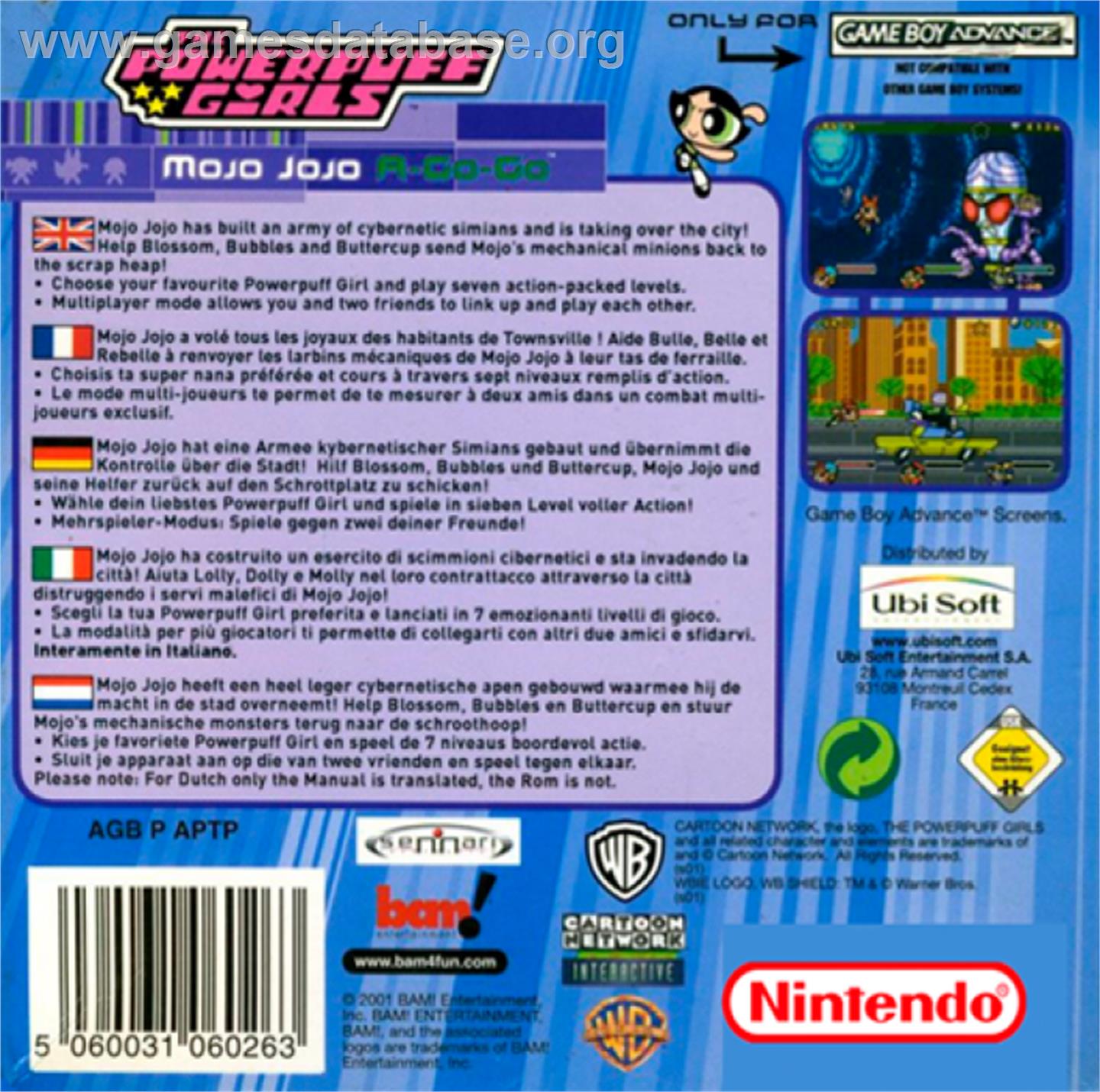 Powerpuff Girls: Mojo Jojo A-Go-Go - Nintendo Game Boy Advance - Artwork - Box Back