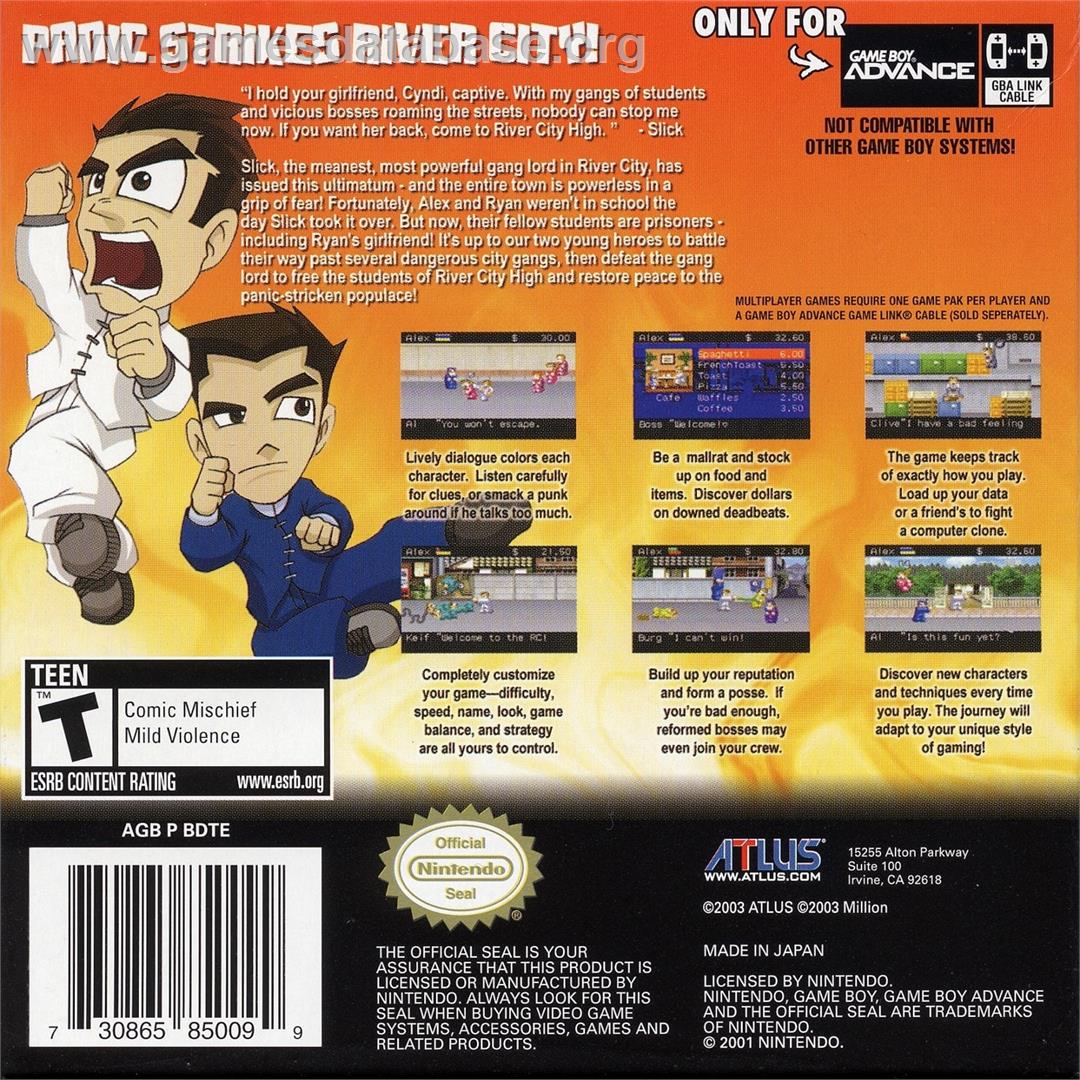 River City Ransom Ex - Nintendo Game Boy Advance - Artwork - Box Back
