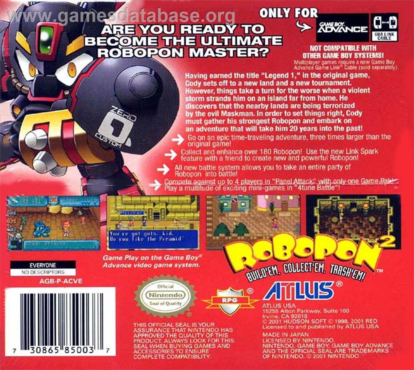 Robopon 2 - Cross Version - Nintendo Game Boy Advance - Artwork - Box Back