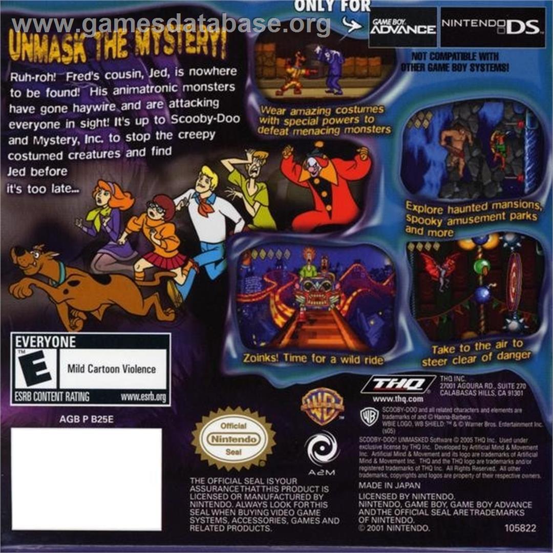 Scooby-doo! - Unmasked - Nintendo Game Boy Advance - Artwork - Box Back