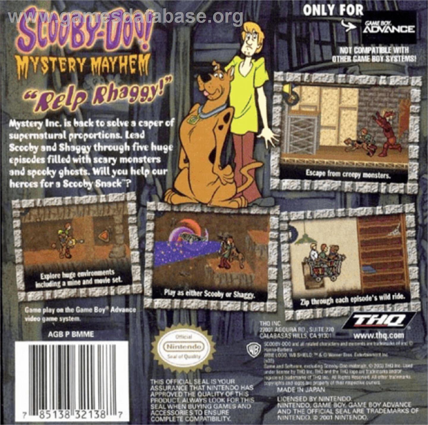 Scooby Doo: The Motion Picture - Nintendo Game Boy Advance - Artwork - Box Back