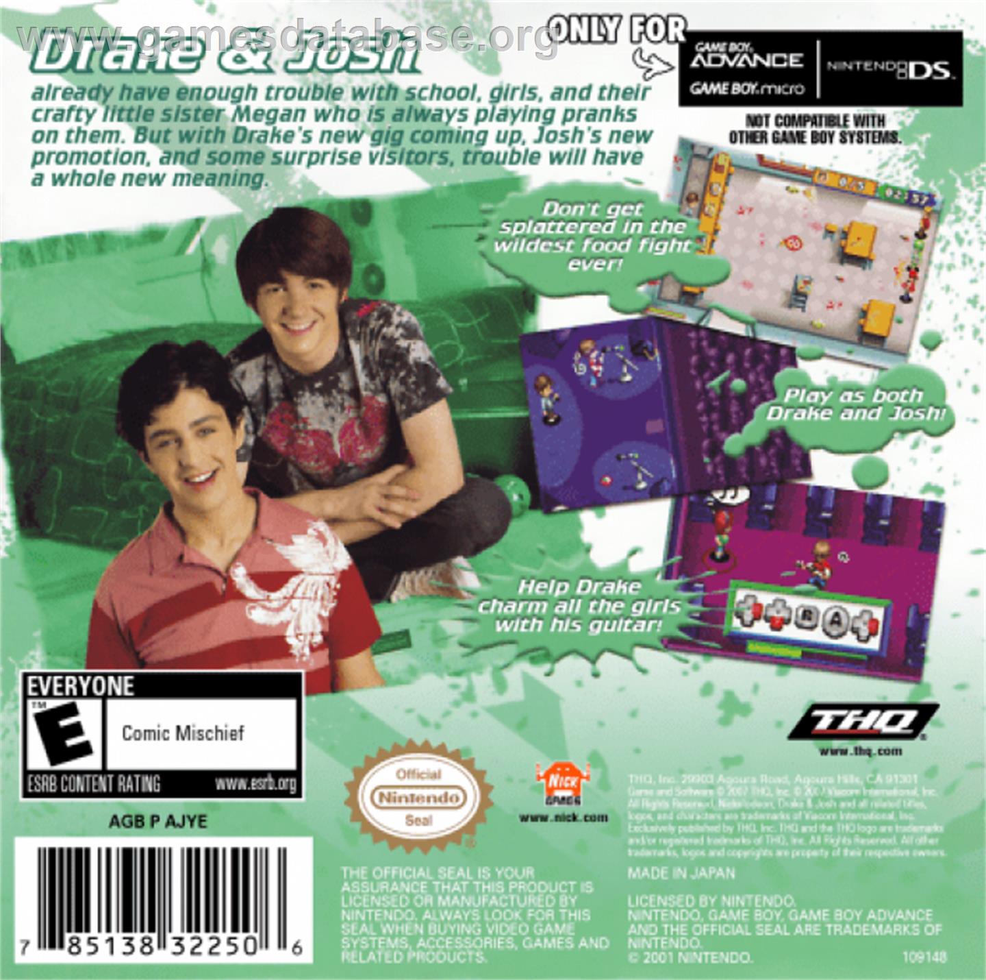 Sneak and Snatch - Nintendo Game Boy Advance - Artwork - Box Back