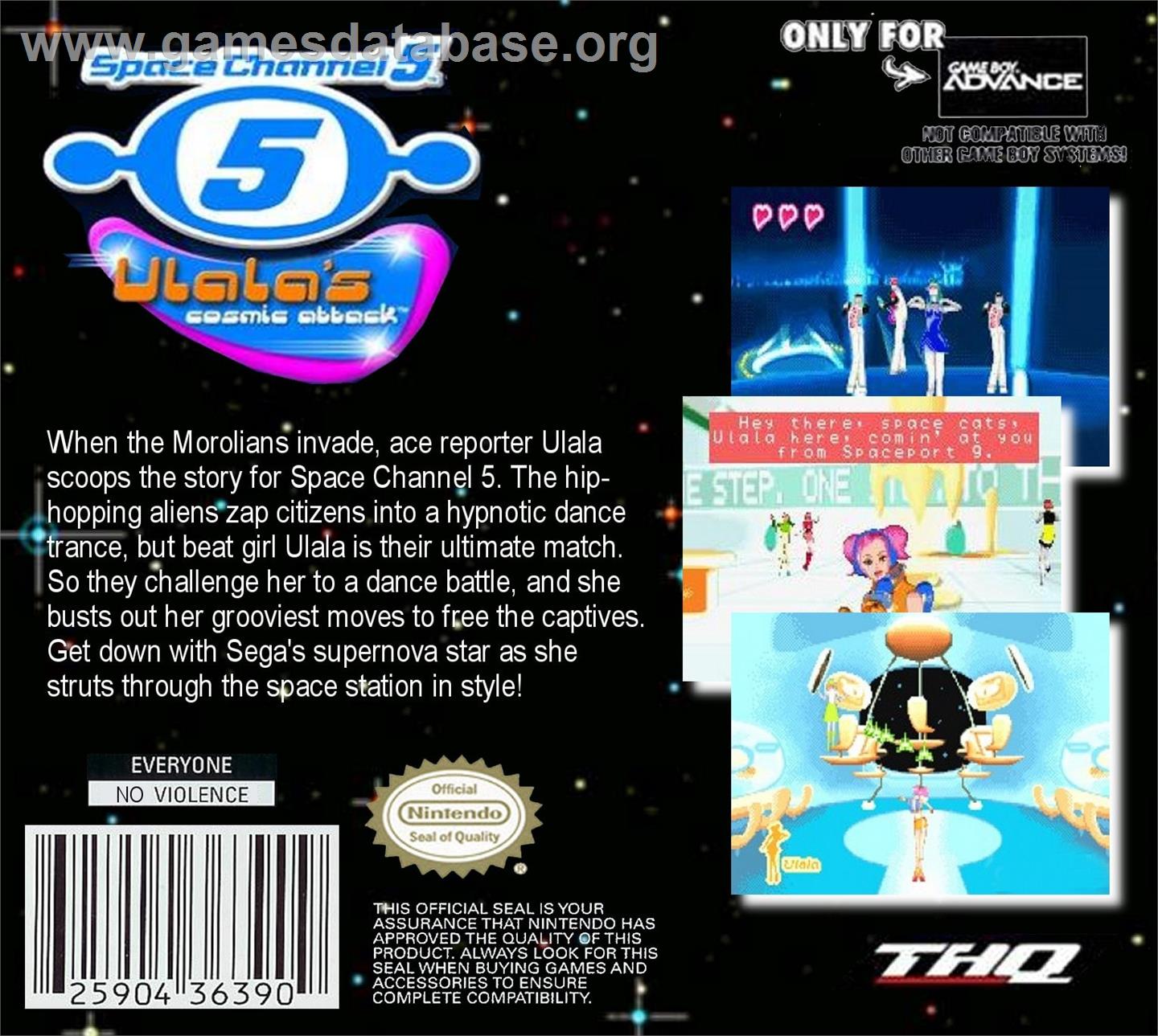 Space Channel 5 - Ulala's Cosmic Attack - Nintendo Game Boy Advance - Artwork - Box Back