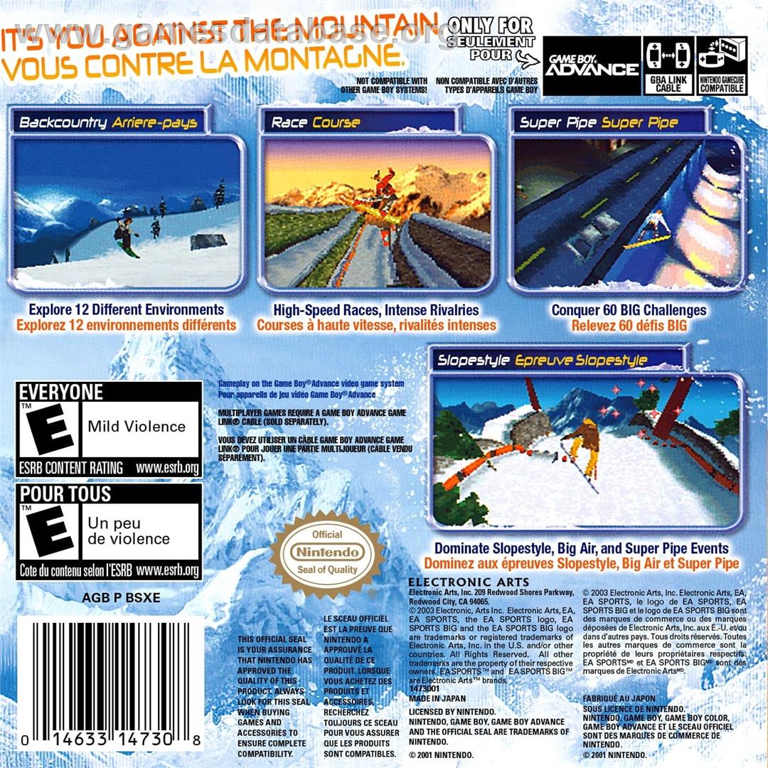 Ssx 3 - Nintendo Game Boy Advance - Artwork - Box Back