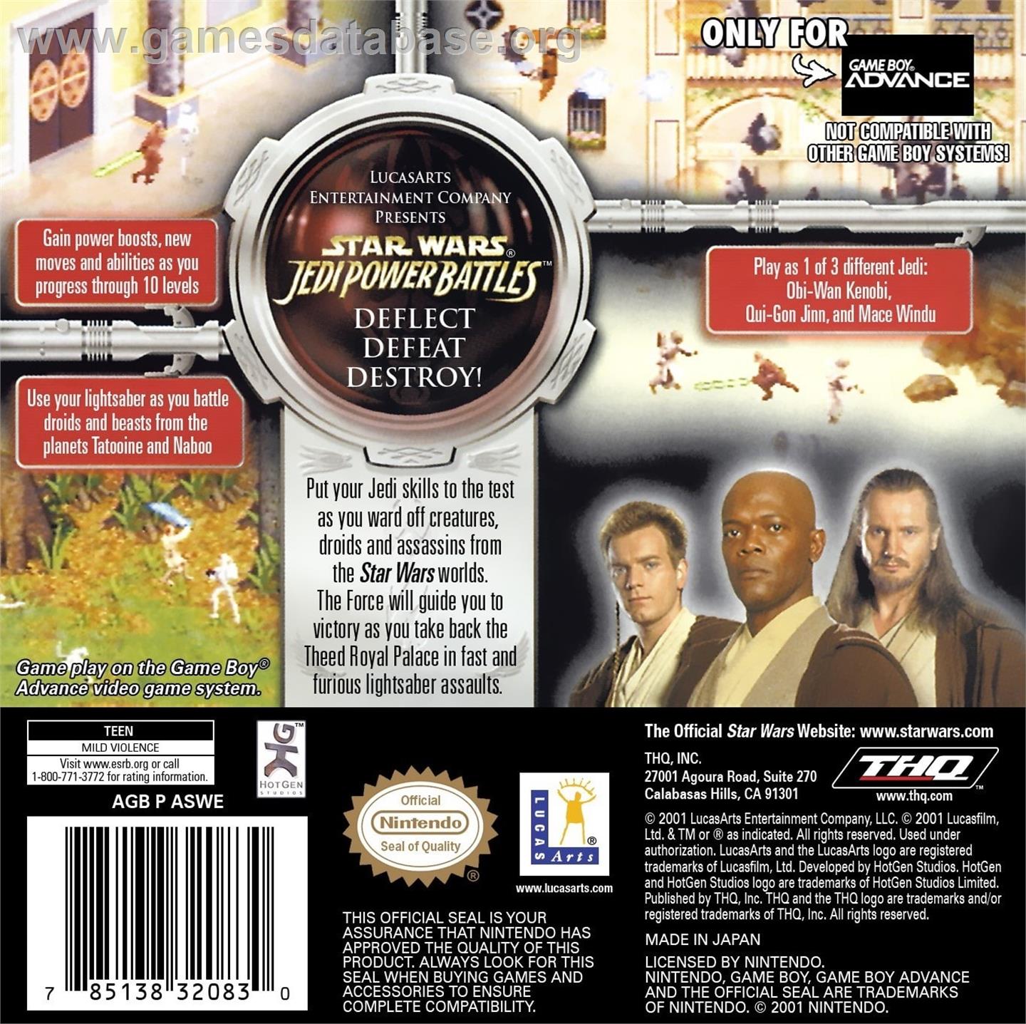 Star Wars: Episode I - Jedi Power Battles - Nintendo Game Boy Advance - Artwork - Box Back