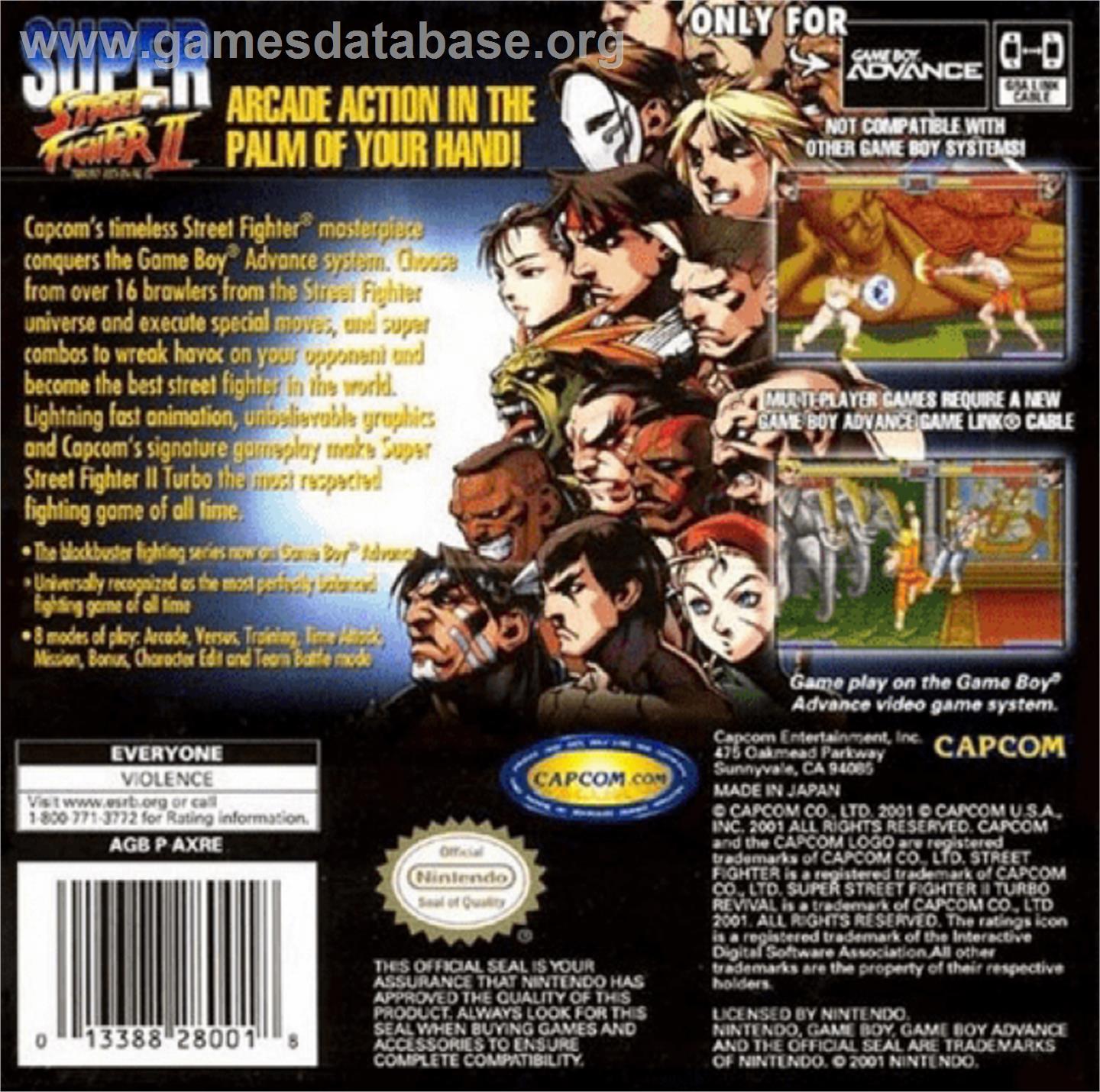 Super Street Fighter II: Turbo Revival - Nintendo Game Boy Advance - Artwork - Box Back