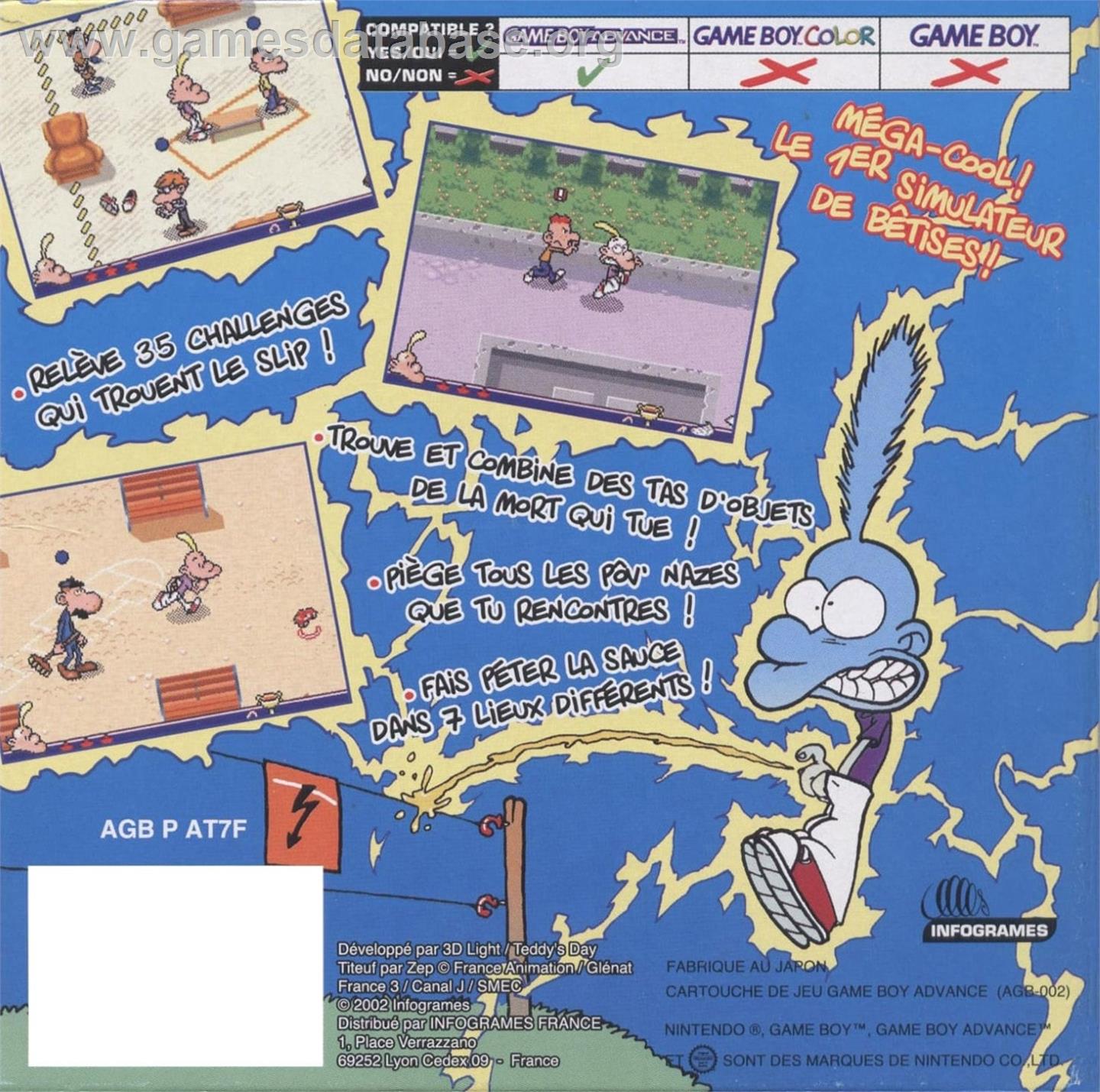 Titeuf - Ze Gag Machine - Nintendo Game Boy Advance - Artwork - Box Back