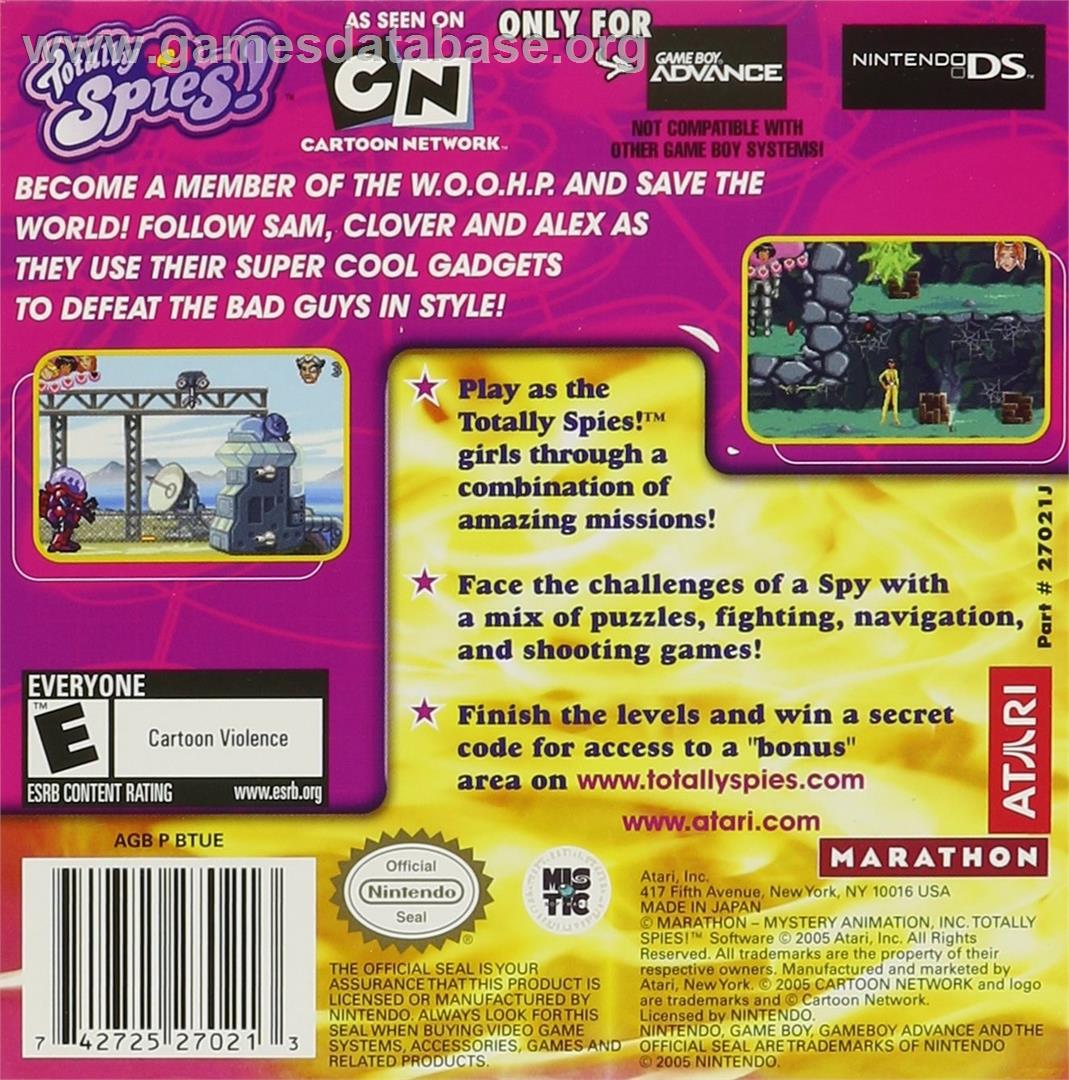 Totally Spies - Nintendo Game Boy Advance - Artwork - Box Back