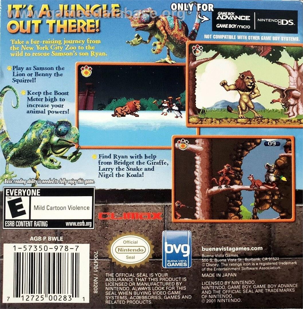 Wild, The - Nintendo Game Boy Advance - Artwork - Box Back