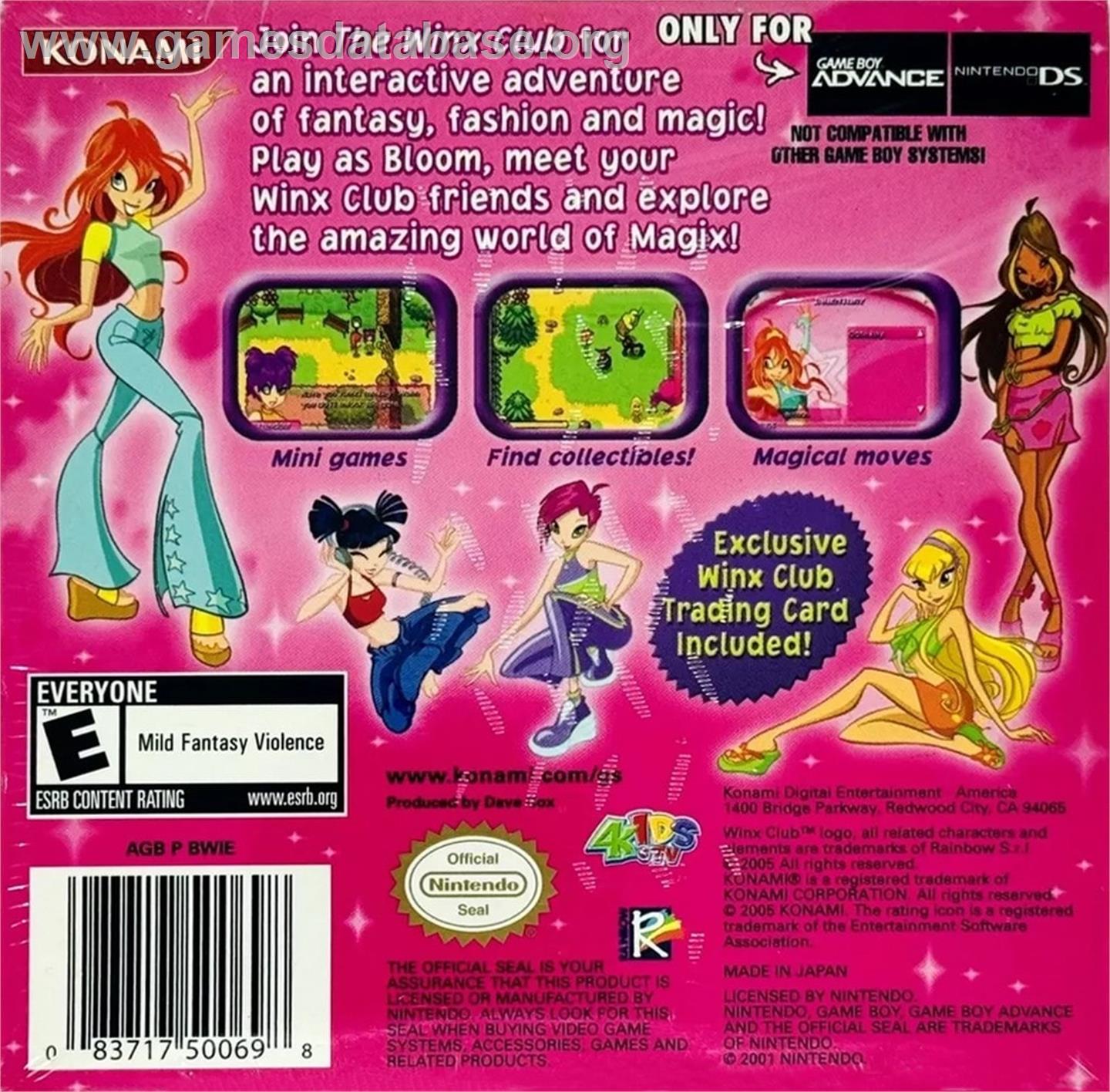 Winx Club - Nintendo Game Boy Advance - Artwork - Box Back