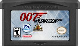 Cartridge artwork for 007 - Everything Or Nothing on the Nintendo Game Boy Advance.