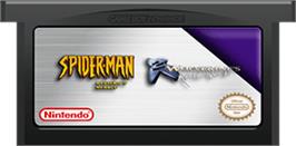 Cartridge artwork for 2 in 1: Spider-Man: Mysterio's Menace & X2: Wolverine's Revenge on the Nintendo Game Boy Advance.