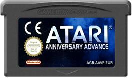 Cartridge artwork for Atari Anniversary Advance on the Nintendo Game Boy Advance.
