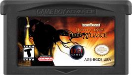 Cartridge artwork for Baldur's Gate - Dark Alliance on the Nintendo Game Boy Advance.