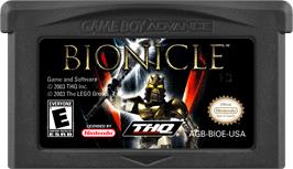 Cartridge artwork for Bionicle on the Nintendo Game Boy Advance.