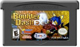 Cartridge artwork for Boulder Dash EX on the Nintendo Game Boy Advance.