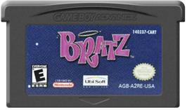 Cartridge artwork for Bratz on the Nintendo Game Boy Advance.