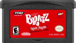 Cartridge artwork for Bratz - Rock Angelz on the Nintendo Game Boy Advance.