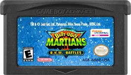 Cartridge artwork for Butt-ugly Martians - B.k.m. Battles on the Nintendo Game Boy Advance.