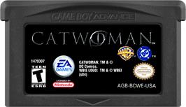 Cartridge artwork for Catwoman on the Nintendo Game Boy Advance.
