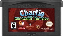 Cartridge artwork for Charlie and the Chocolate Factory on the Nintendo Game Boy Advance.