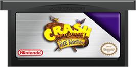 Cartridge artwork for Crash Bandicoot: The Huge Adventure on the Nintendo Game Boy Advance.
