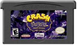 Cartridge artwork for Crash Bandicoot Purple: Ripto's Rampage on the Nintendo Game Boy Advance.