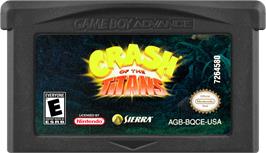Cartridge artwork for Crash Of The Titans on the Nintendo Game Boy Advance.