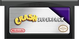 Cartridge artwork for Crash Superpack: Crash Bandicoot 2: N-Tranced & Crash Nitro Kart on the Nintendo Game Boy Advance.