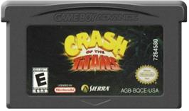 Cartridge artwork for Crash of the Titans on the Nintendo Game Boy Advance.