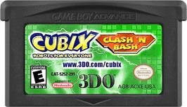Cartridge artwork for Cubix - Robots For Everyone - Clash 'n Bash on the Nintendo Game Boy Advance.