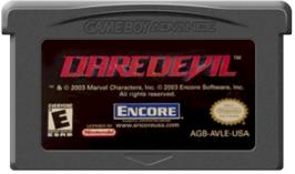 Cartridge artwork for Daredevil on the Nintendo Game Boy Advance.